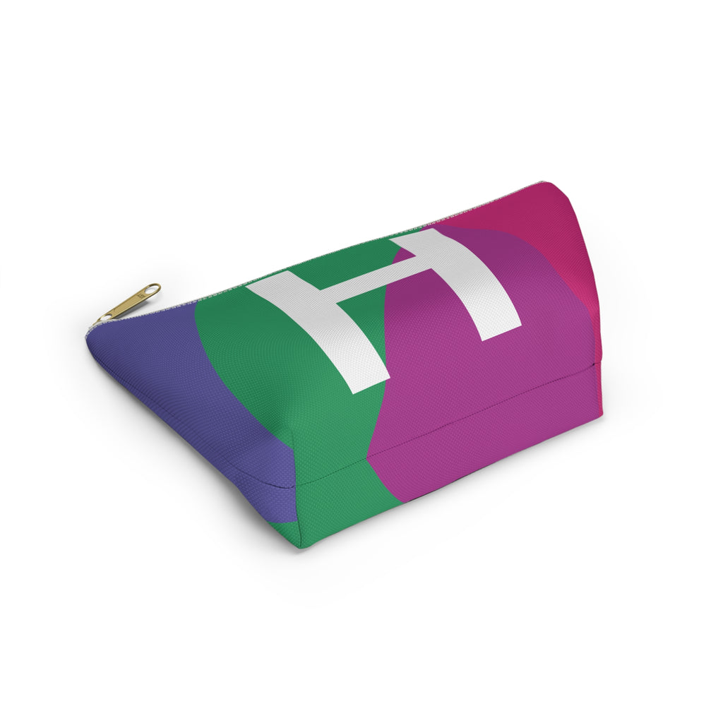 Initials Colorblock Accessory Pouch — Monogram H T-Bottom Cosmetic Bag