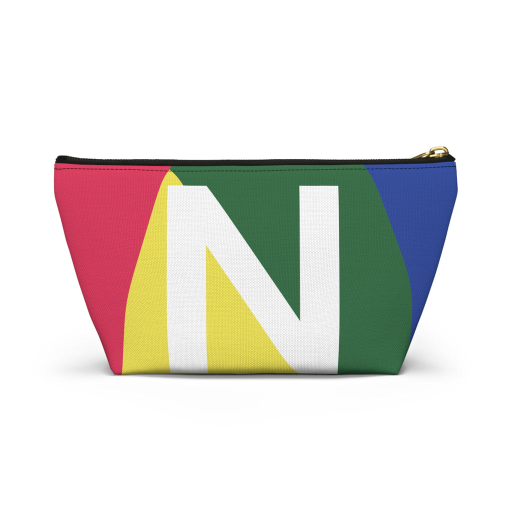 Initials Colorblock Accessory Pouch — Monogram N T-Bottom Cosmetic Bag
