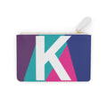 Initial K Mini Clutch — Colorblock Monogram Wristlet Wallet