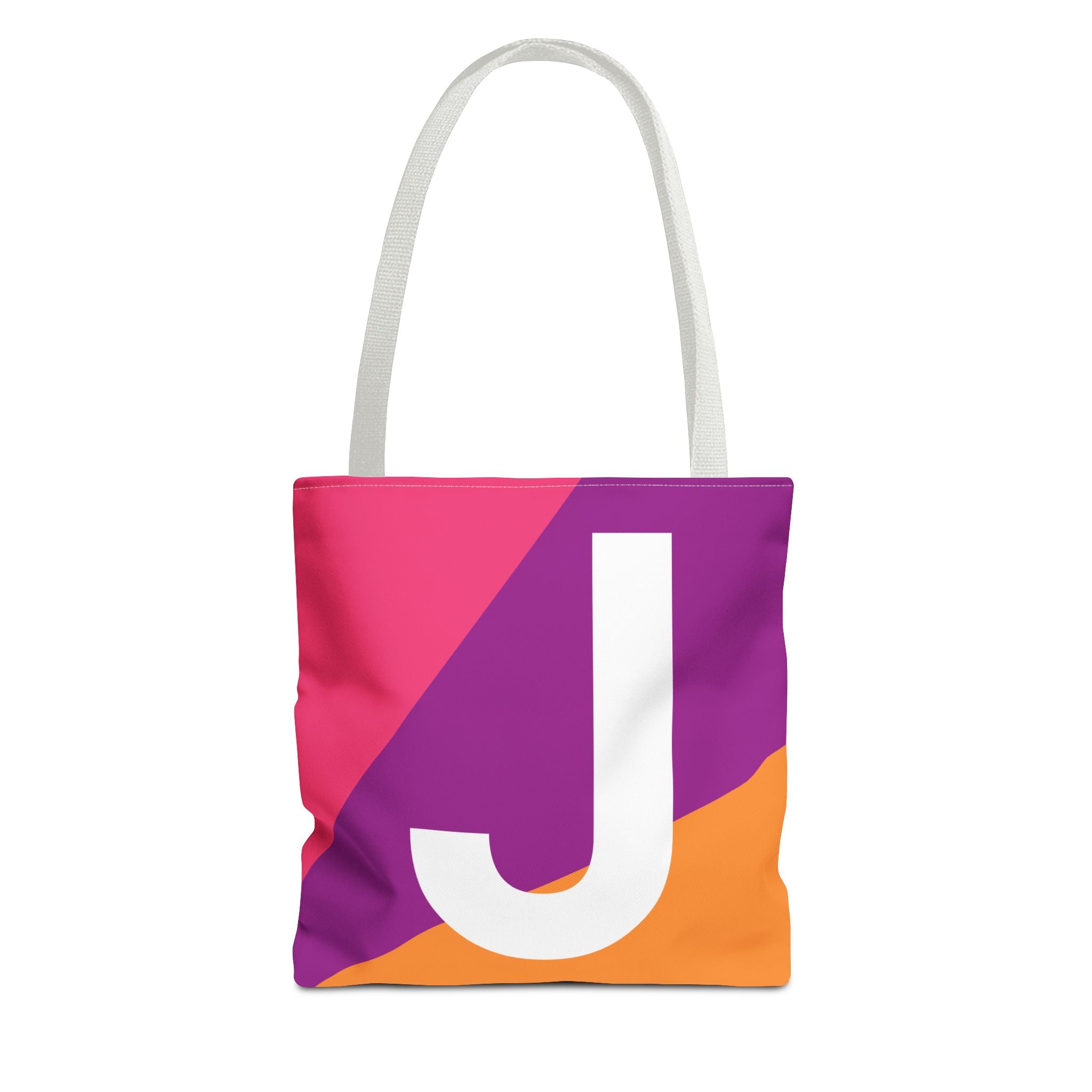 Monogram 'J' Colorblock Tote Bag — Personalized Initial J Shoulder Tote
