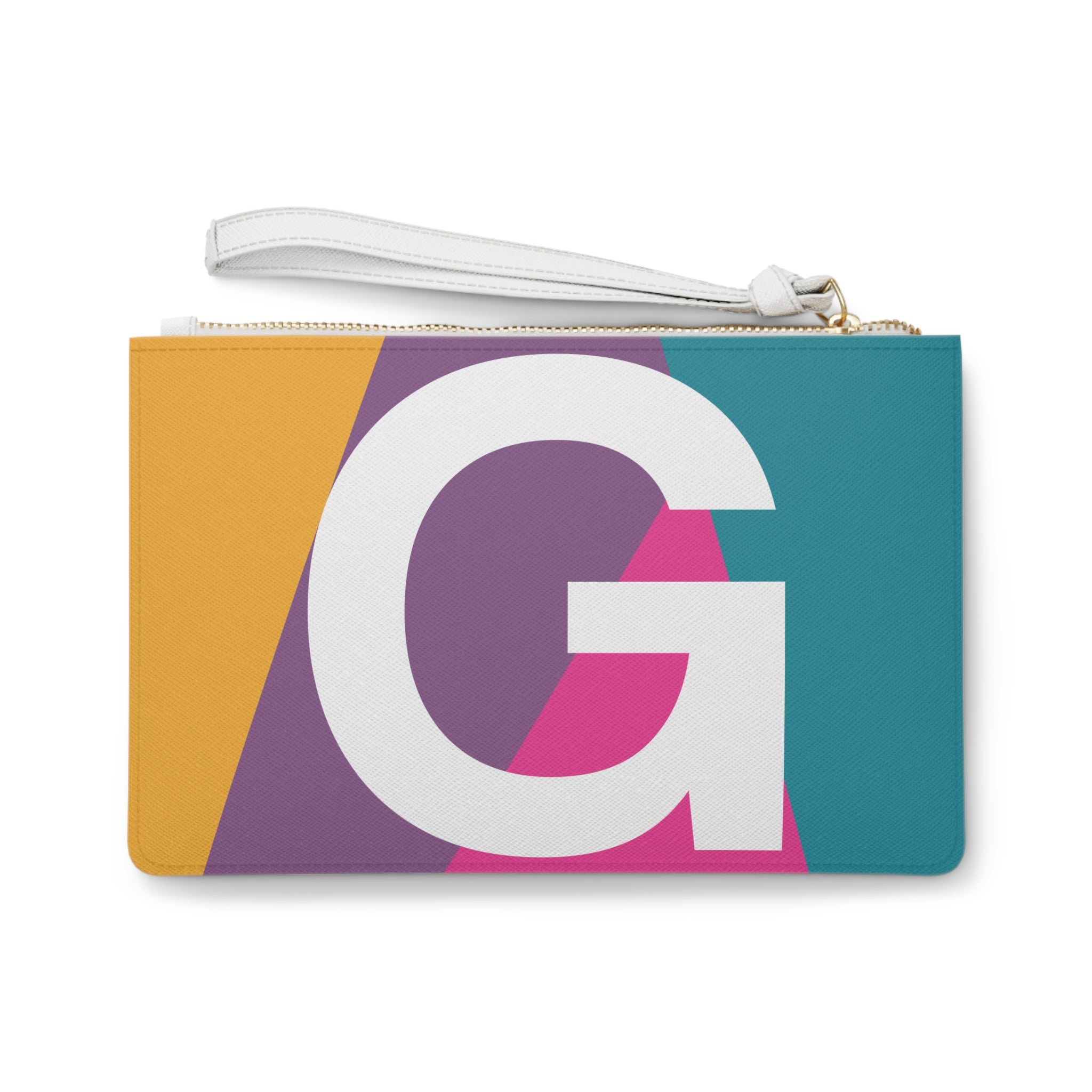 Monogram 'G' Colorblock Clutch Bag — Bold Geometric Wristlet for Everyday & Gifts