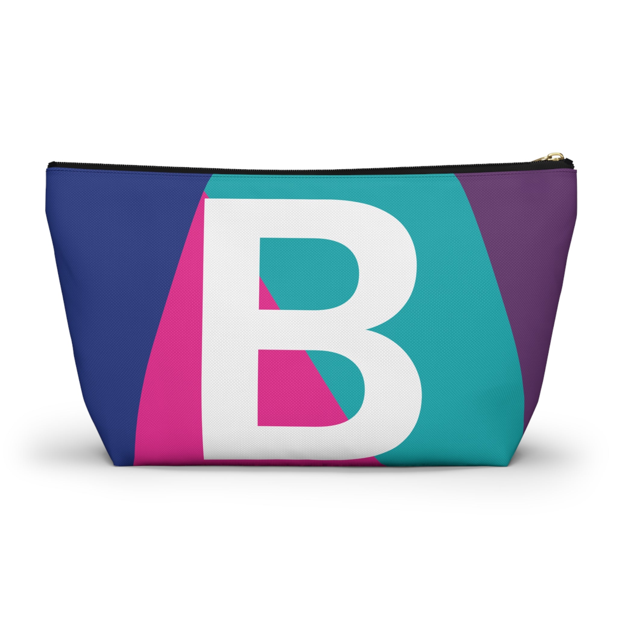 Initials Colorblock Accessory Pouch — Monogram B T-Bottom Cosmetic Bag