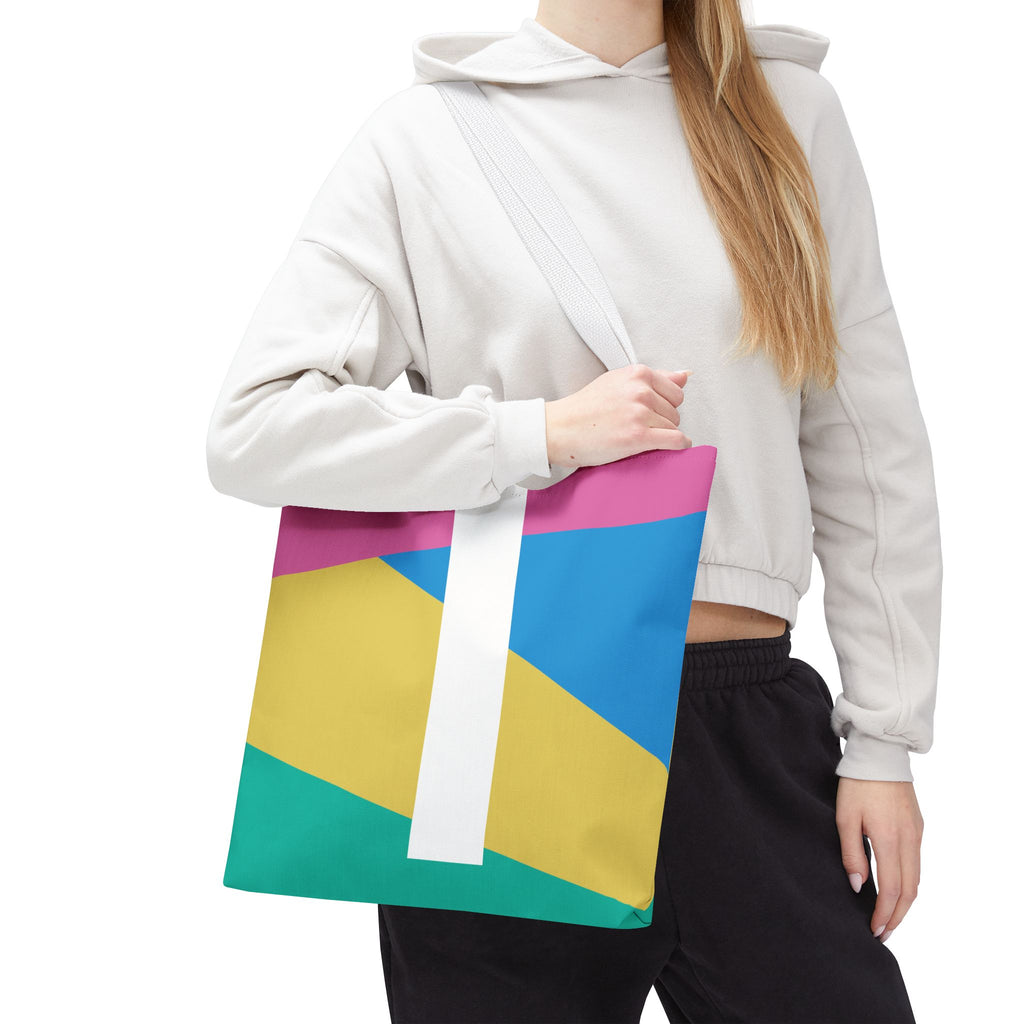 Monogram 'I' Colorblock Tote Bag — Personalized Initial I Shoulder Tote