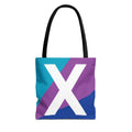 Monogram 'X' Colorblock Tote Bag — Personalized Initial X Shoulder Tote