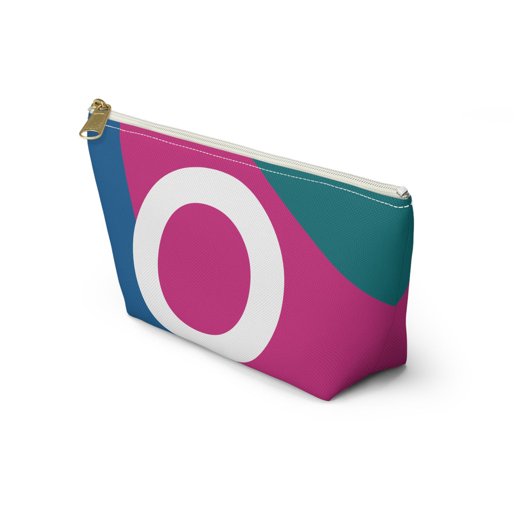 Initials Colorblock Accessory Pouch — Monogram O T-Bottom Cosmetic Bag