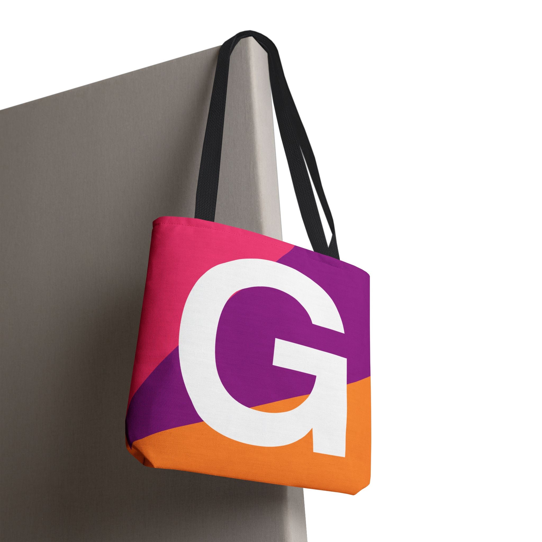 Monogram 'G' Colorblock Tote Bag — Personalized Initial G Shoulder Tote