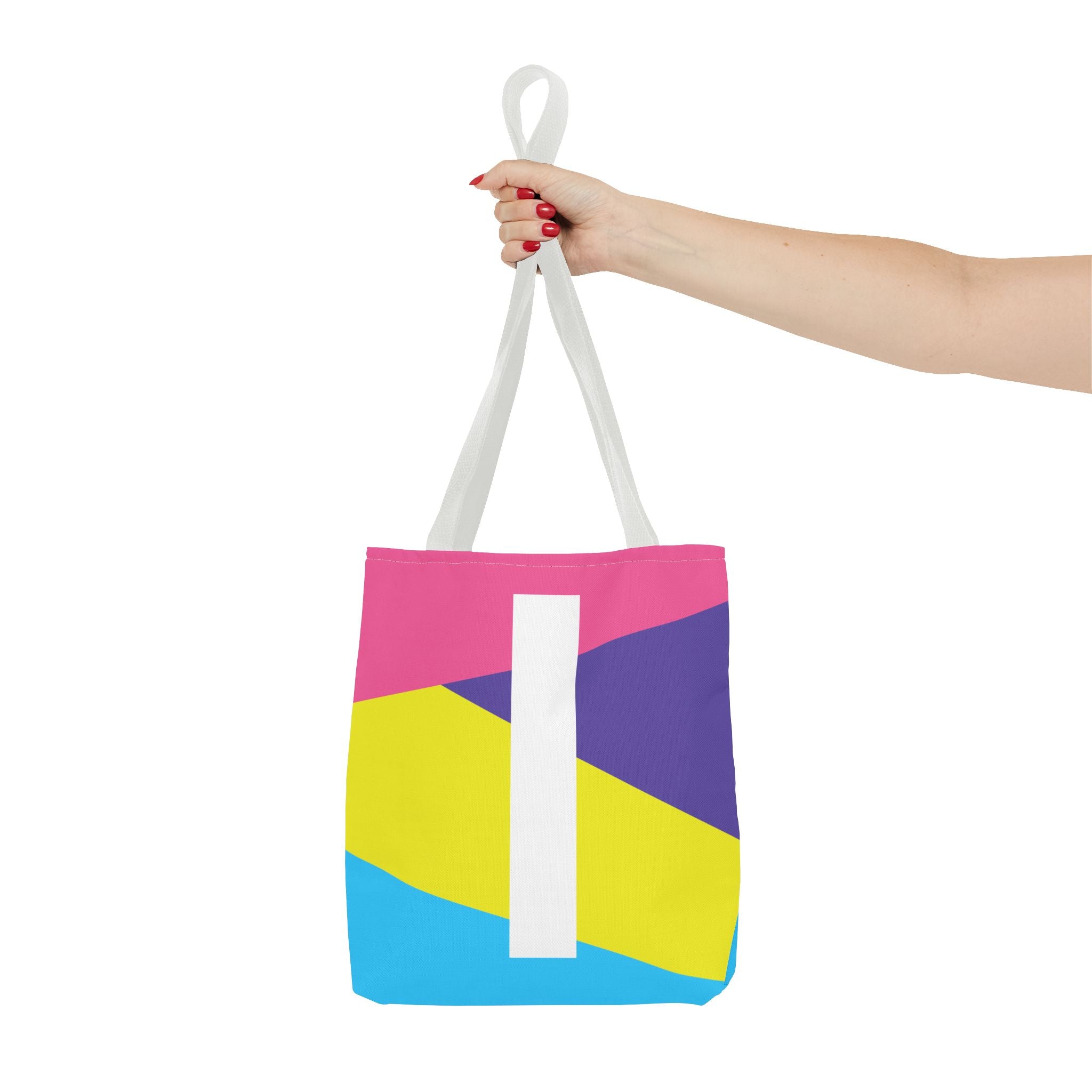 Monogram 'I' Colorblock Tote Bag — Personalized Initial I Shoulder Tote