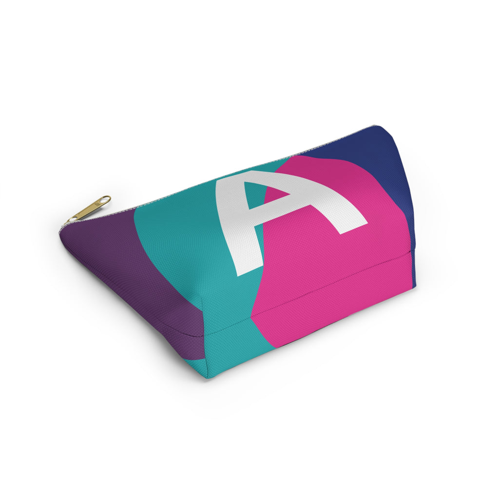 Initials Colorblock Accessory Pouch — Monogram A T-Bottom Cosmetic Bag