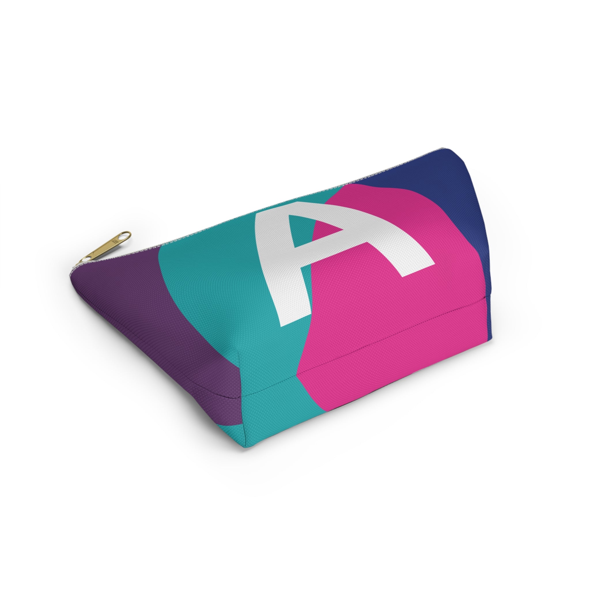 Initials Colorblock Accessory Pouch — Monogram A T-Bottom Cosmetic Bag