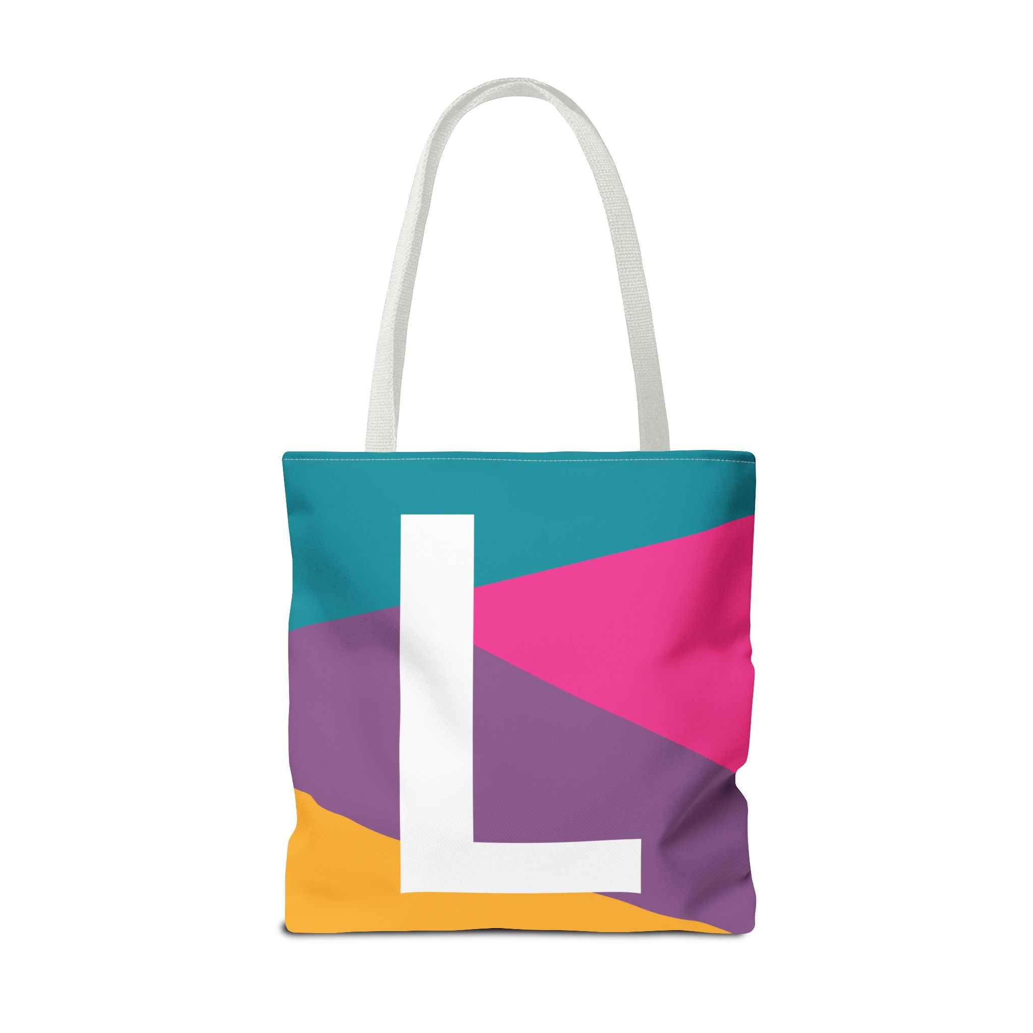 Monogram 'L' Colorblock Tote Bag — Personalized Initial L Shoulder Tote