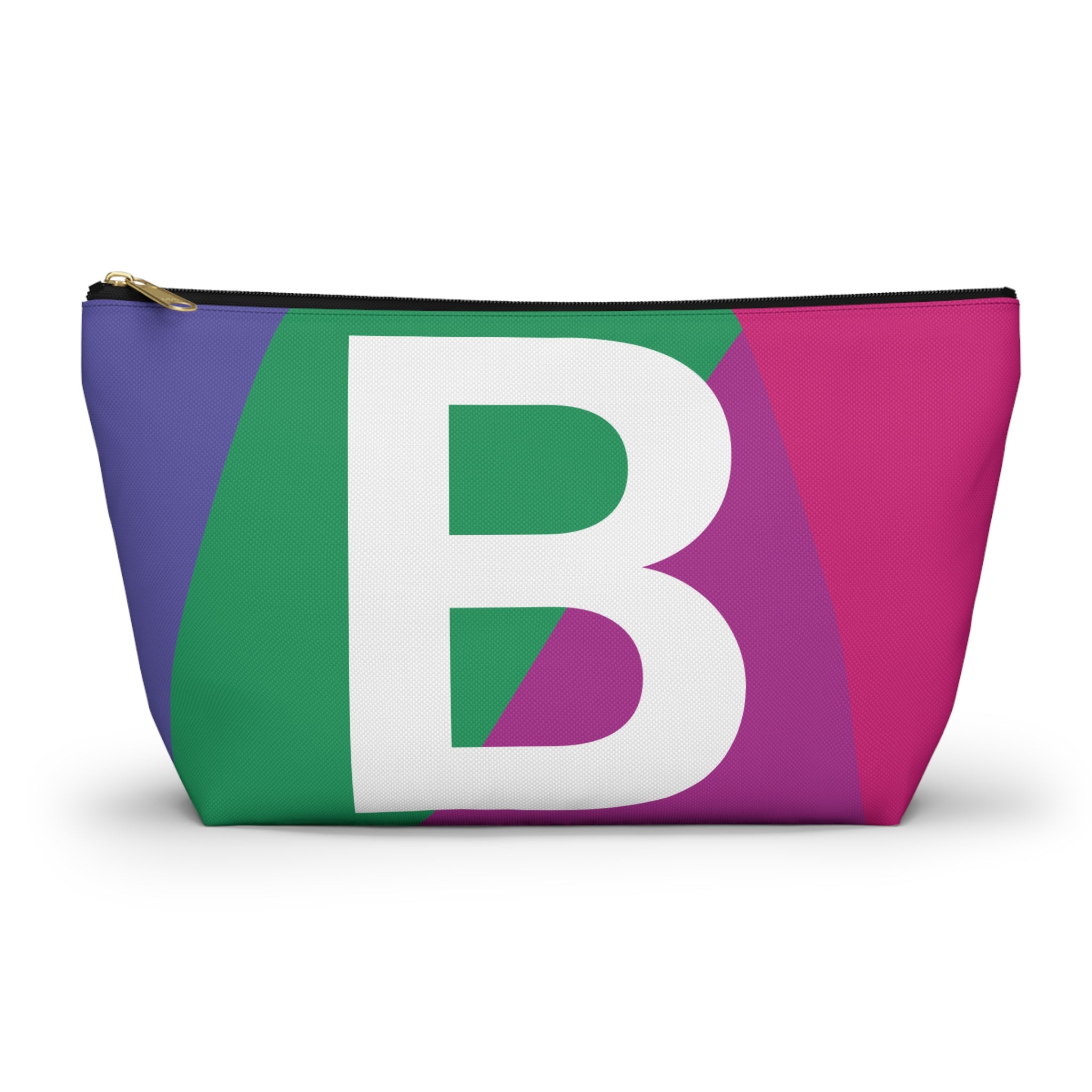 Initials Colorblock Accessory Pouch — Monogram B T-Bottom Cosmetic Bag