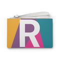 Monogram 'R' Colorblock Clutch Bag — Bold Geometric Wristlet for Everyday & Gifts