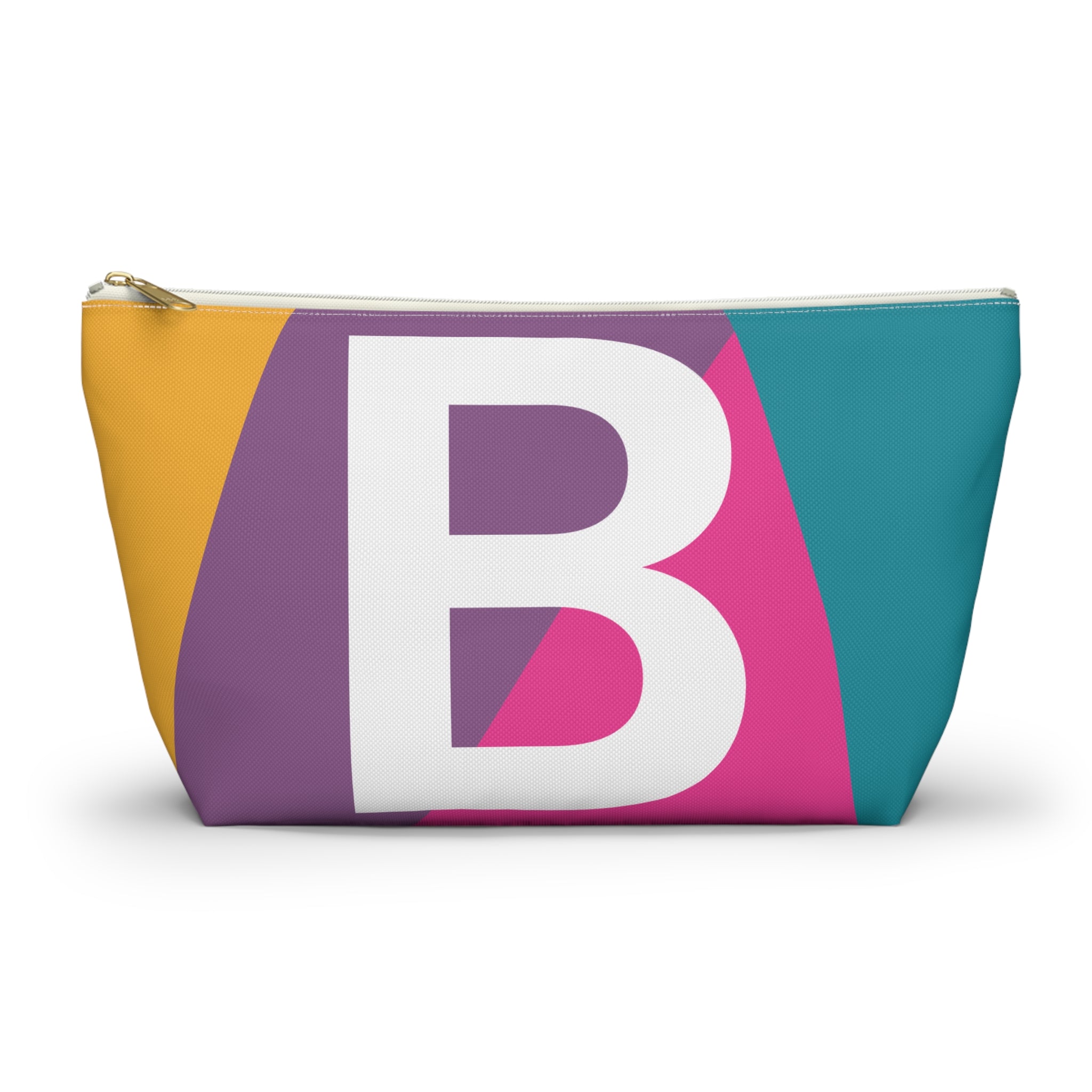 Initials Colorblock Accessory Pouch — Monogram B T-Bottom Cosmetic Bag