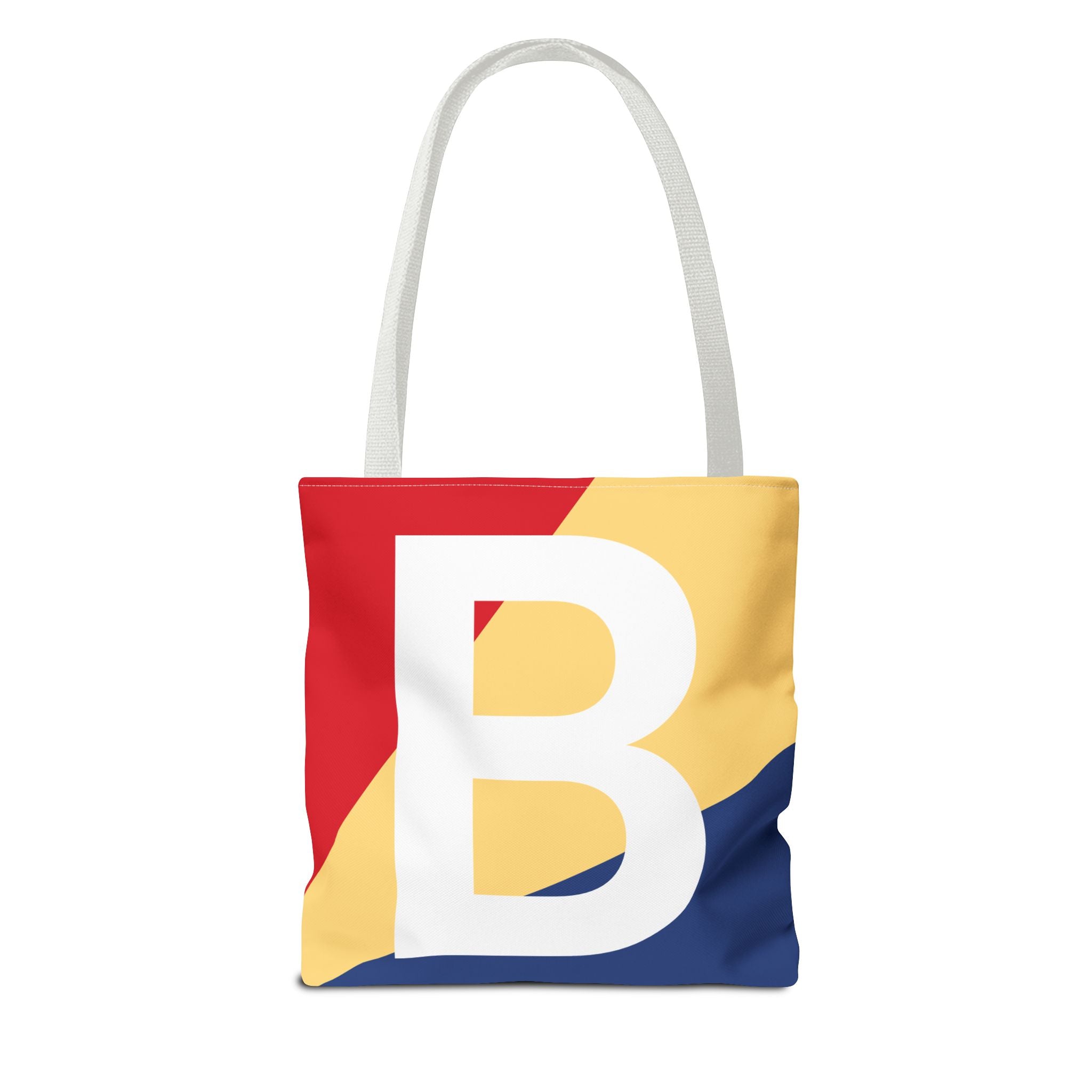 Monogram 'B' Colorblock Tote Bag — Personalized Initial B Shoulder Tote