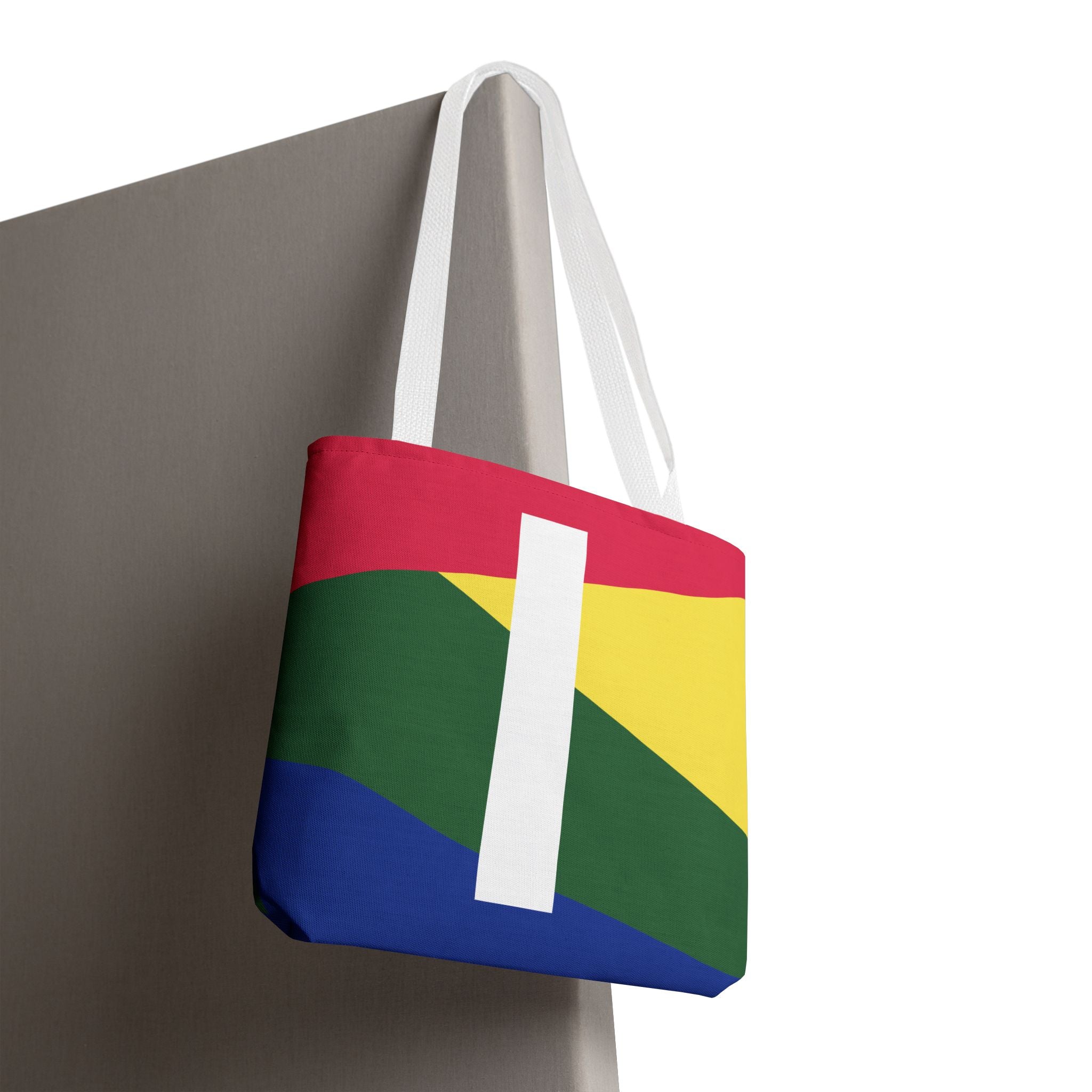 Monogram 'I' Colorblock Tote Bag — Personalized Initial I Shoulder Tote