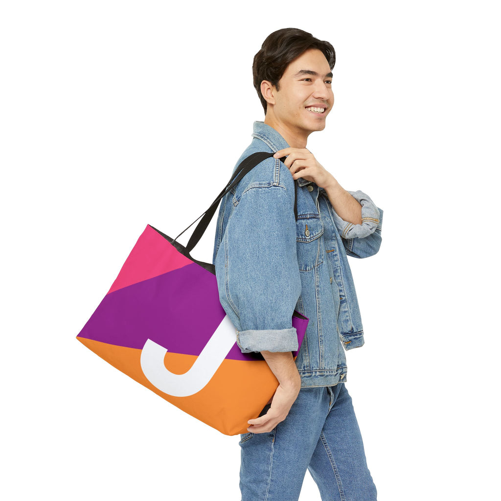 Personalized 'J' Colorblock Tote Bag — Monogram Weekender Tote