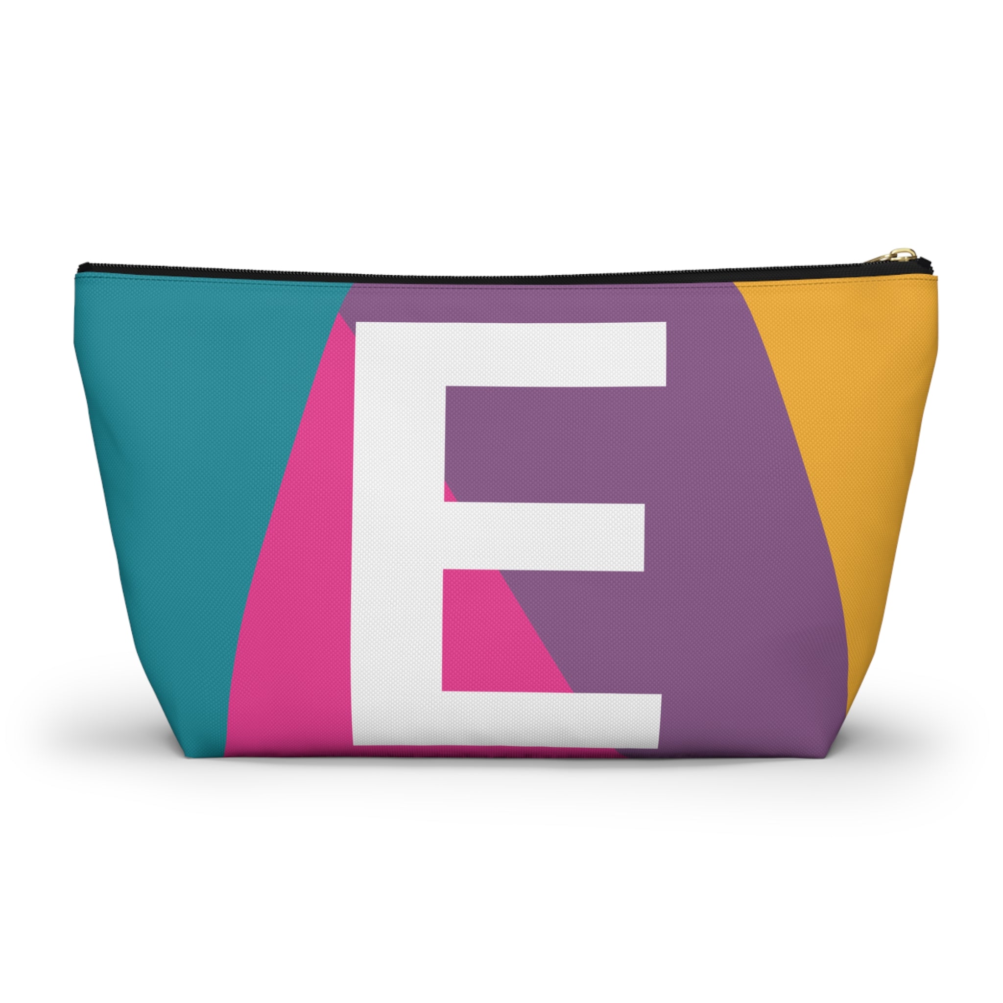 Initials Colorblock Accessory Pouch — Monogram E T-Bottom Cosmetic Bag