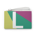 Monogram 'L' Colorblock Clutch Bag — Bold Geometric Wristlet for Everyday & Gifts