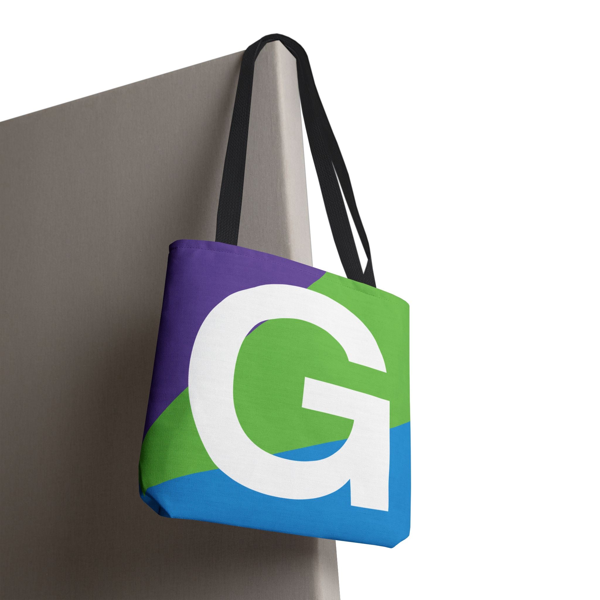 Monogram 'G' Colorblock Tote Bag — Personalized Initial G Shoulder Tote