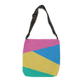 Colorblock Geometric Tote Bag — Adjustable Strap, Bright Abstract Pattern
