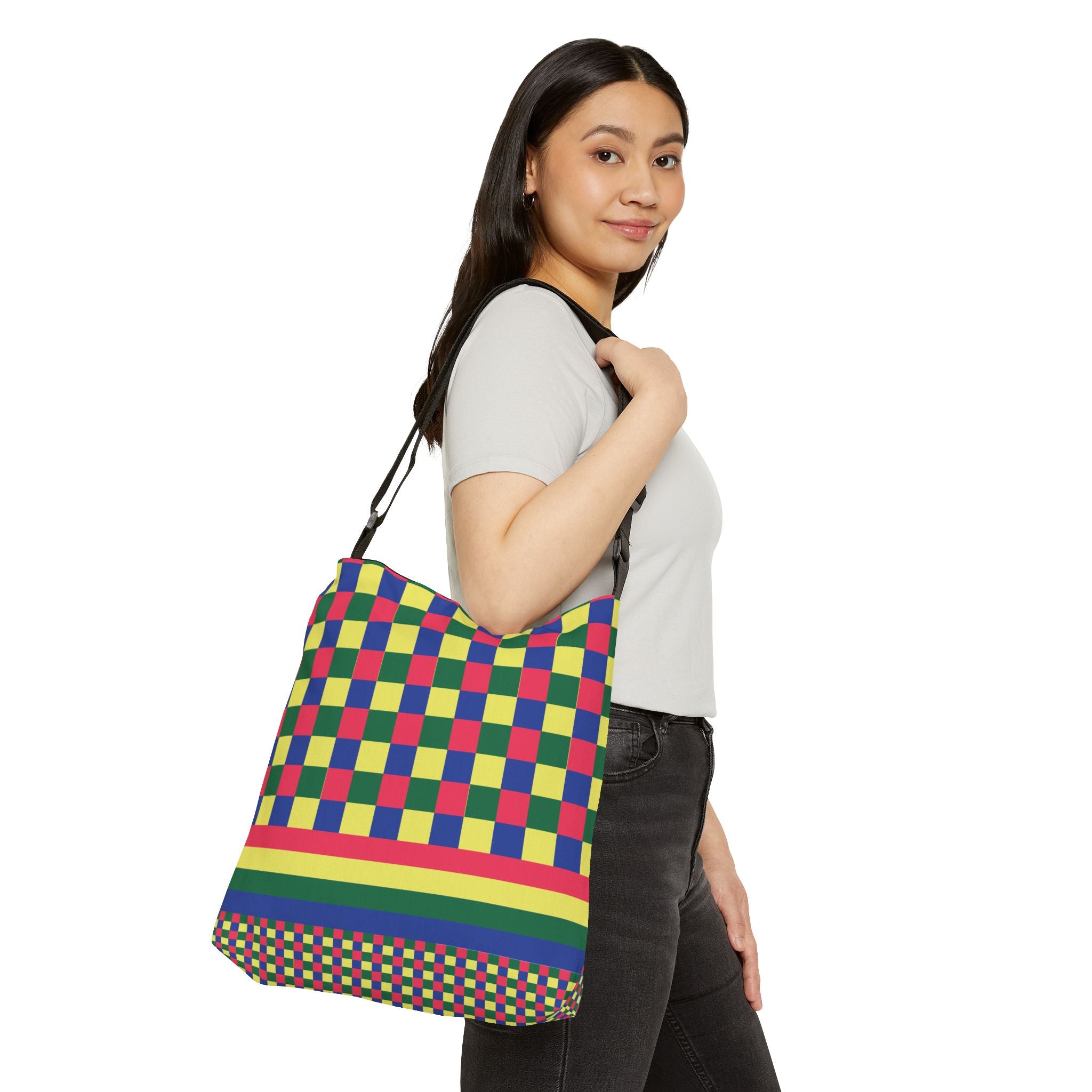 Colorblock Geometric Tote Bag