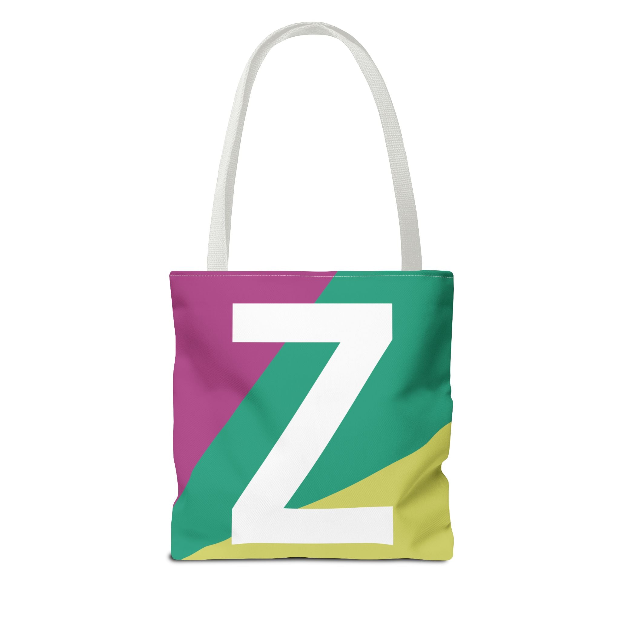 Monogram 'Z' Colorblock Tote Bag — Personalized Initial Z Shoulder Tote