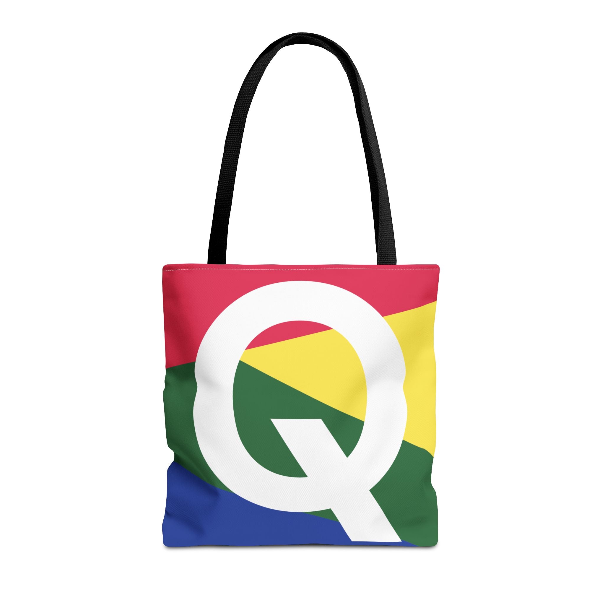 Monogram 'Q' Colorblock Tote Bag — Personalized Initial Q Shoulder Tote