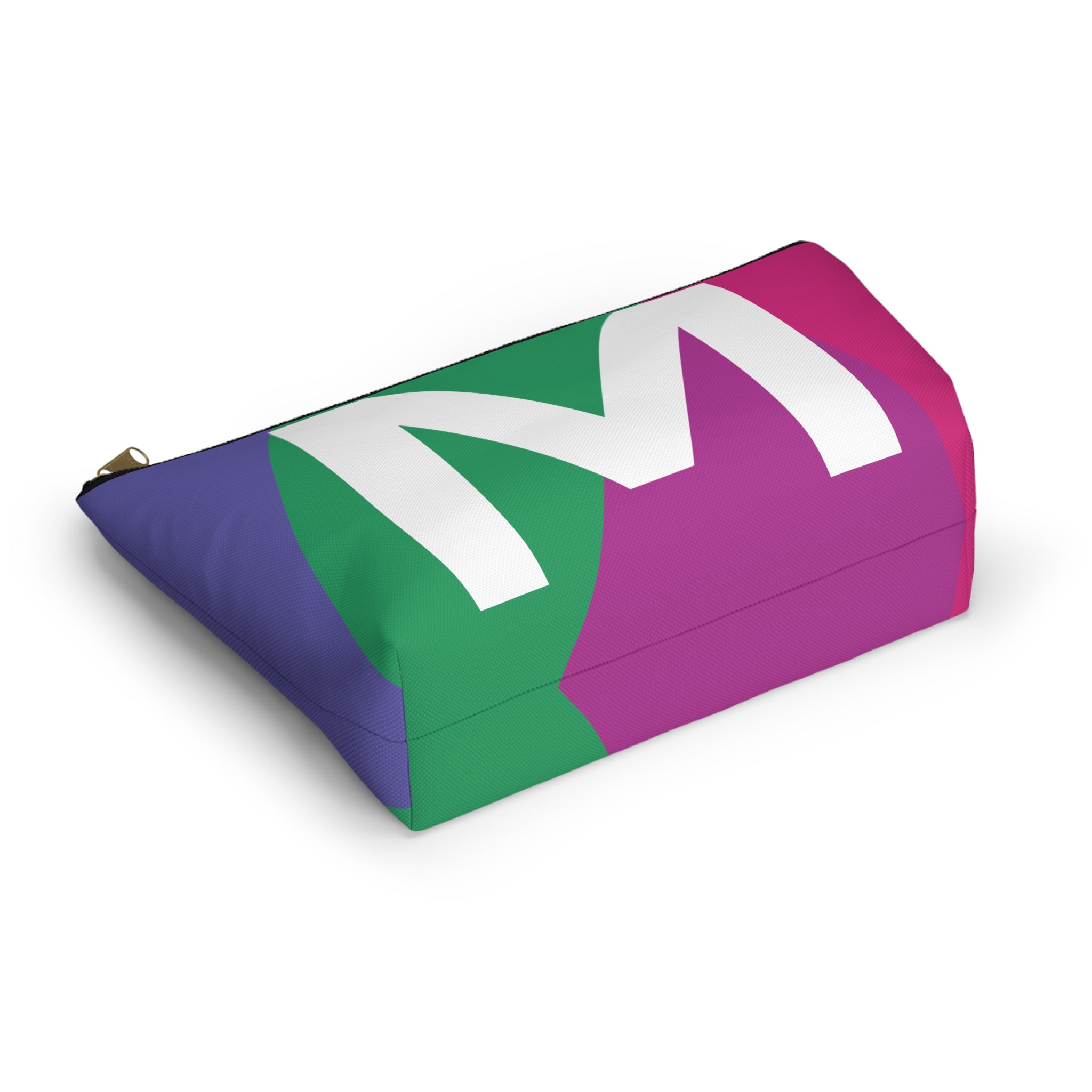Initials Colorblock Accessory Pouch — Monogram M T-Bottom Cosmetic Bag