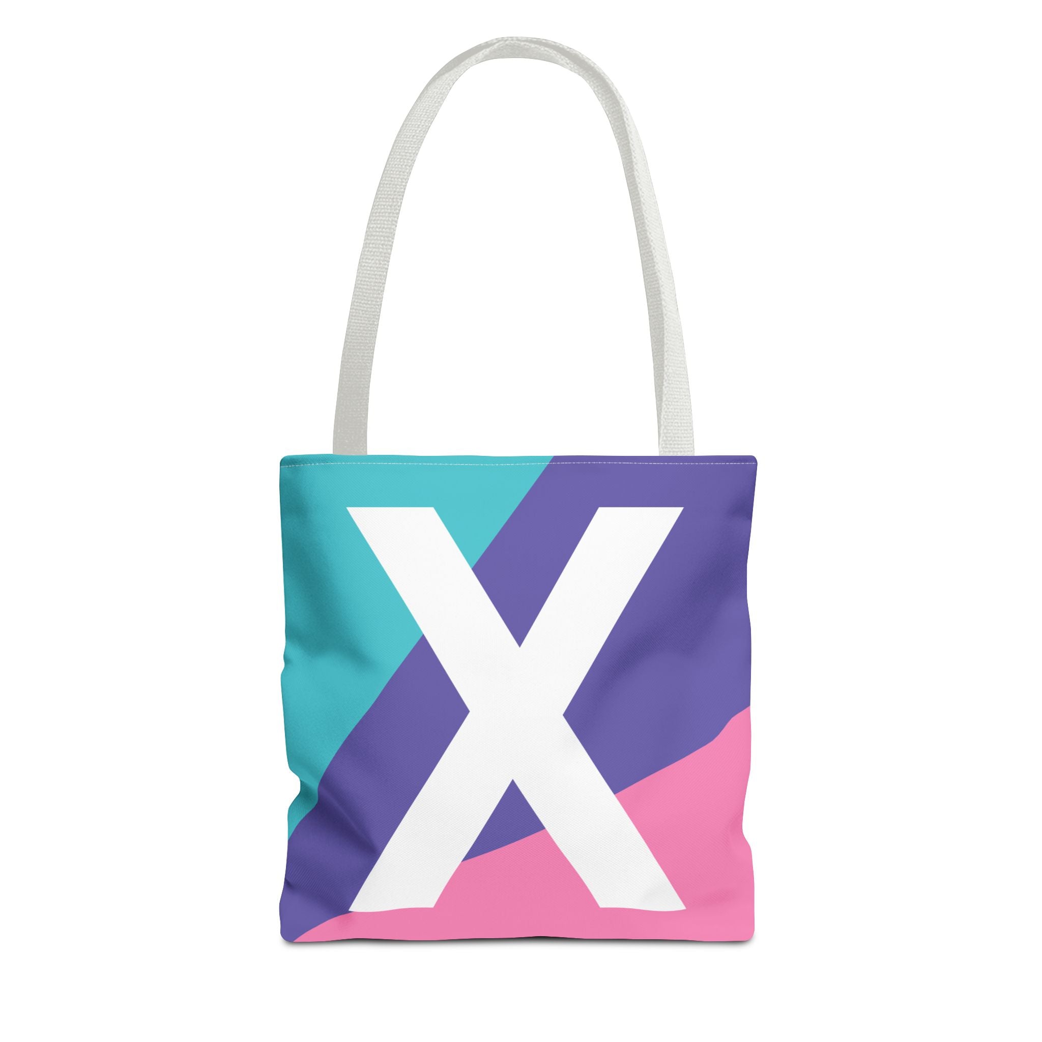 Monogram 'X' Colorblock Tote Bag — Personalized Initial X Shoulder Tote