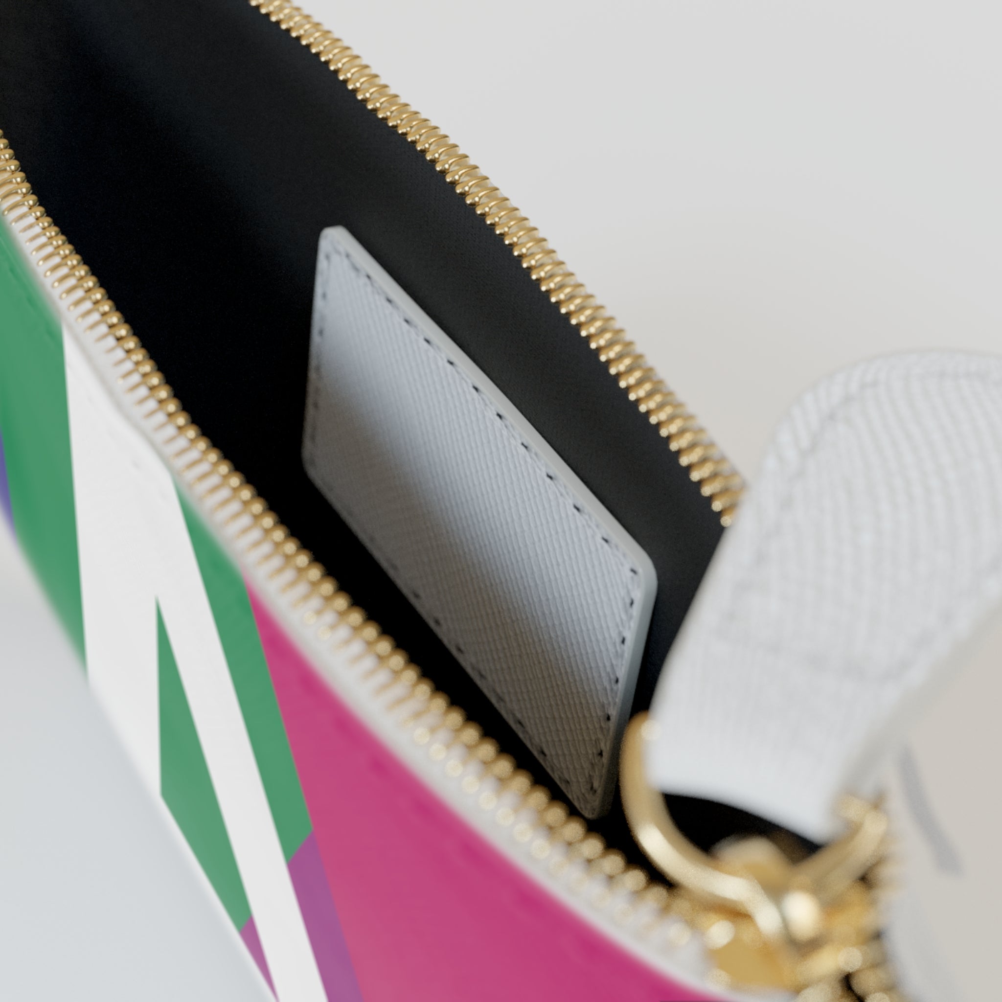 Initial A Mini Clutch — Colorblock Monogram Wristlet Wallet