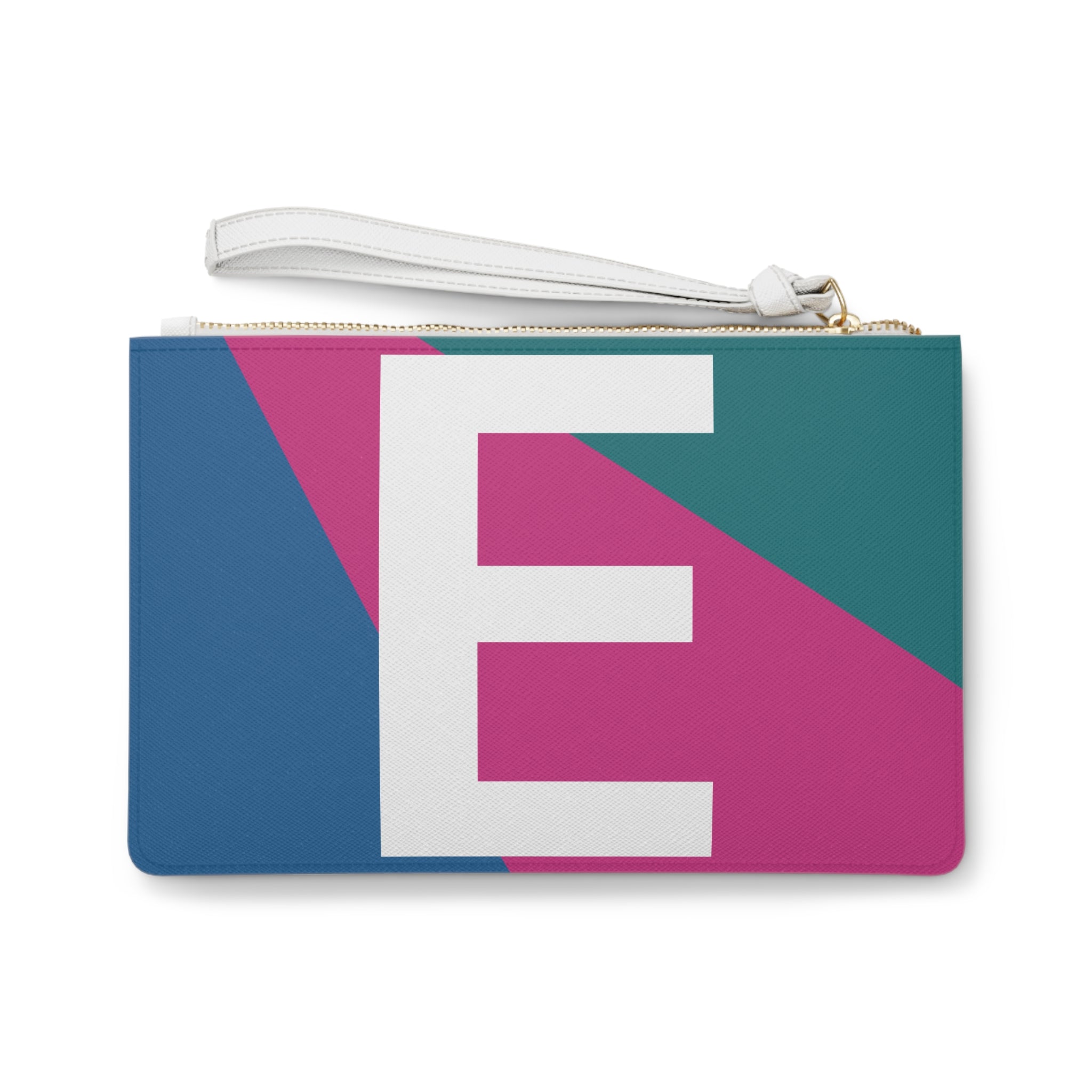 Monogram 'E' Colorblock Clutch Bag — Bold Geometric Wristlet for Everyday & Gifts
