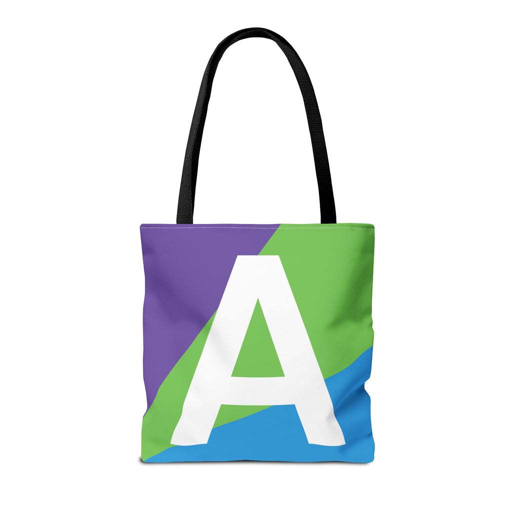 Monogram 'A' Colorblock Tote Bag — Personalized Initial A Shoulder Tote