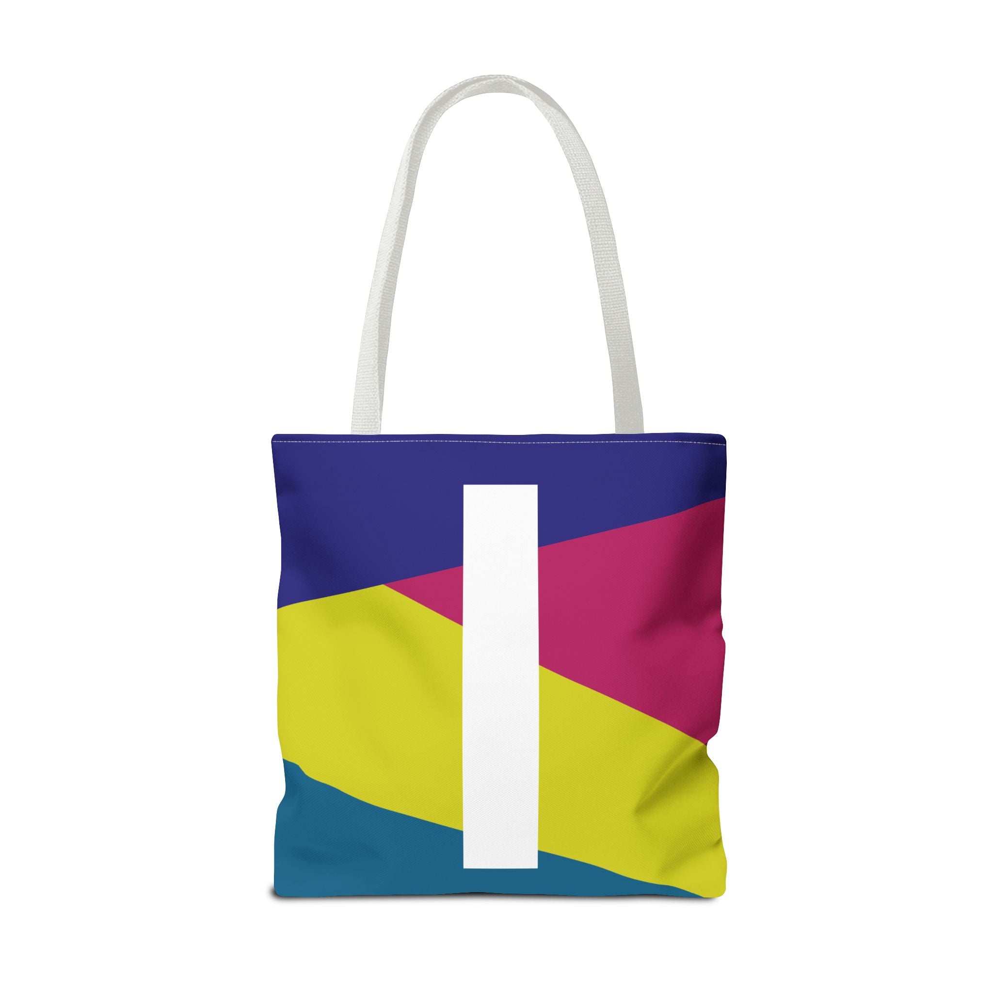 Monogram 'I' Colorblock Tote Bag — Personalized Initial I Shoulder Tote