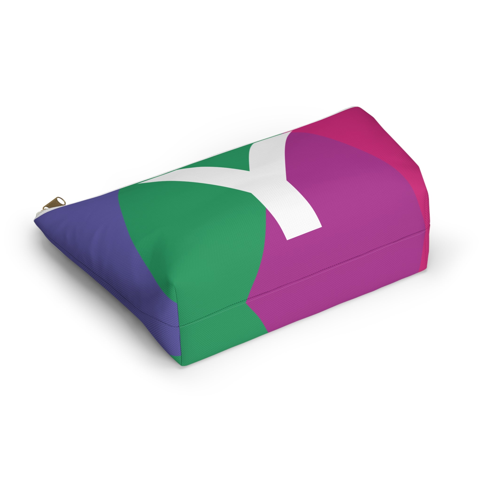 Initials Colorblock Accessory Pouch — Monogram Y T-Bottom Cosmetic Bag