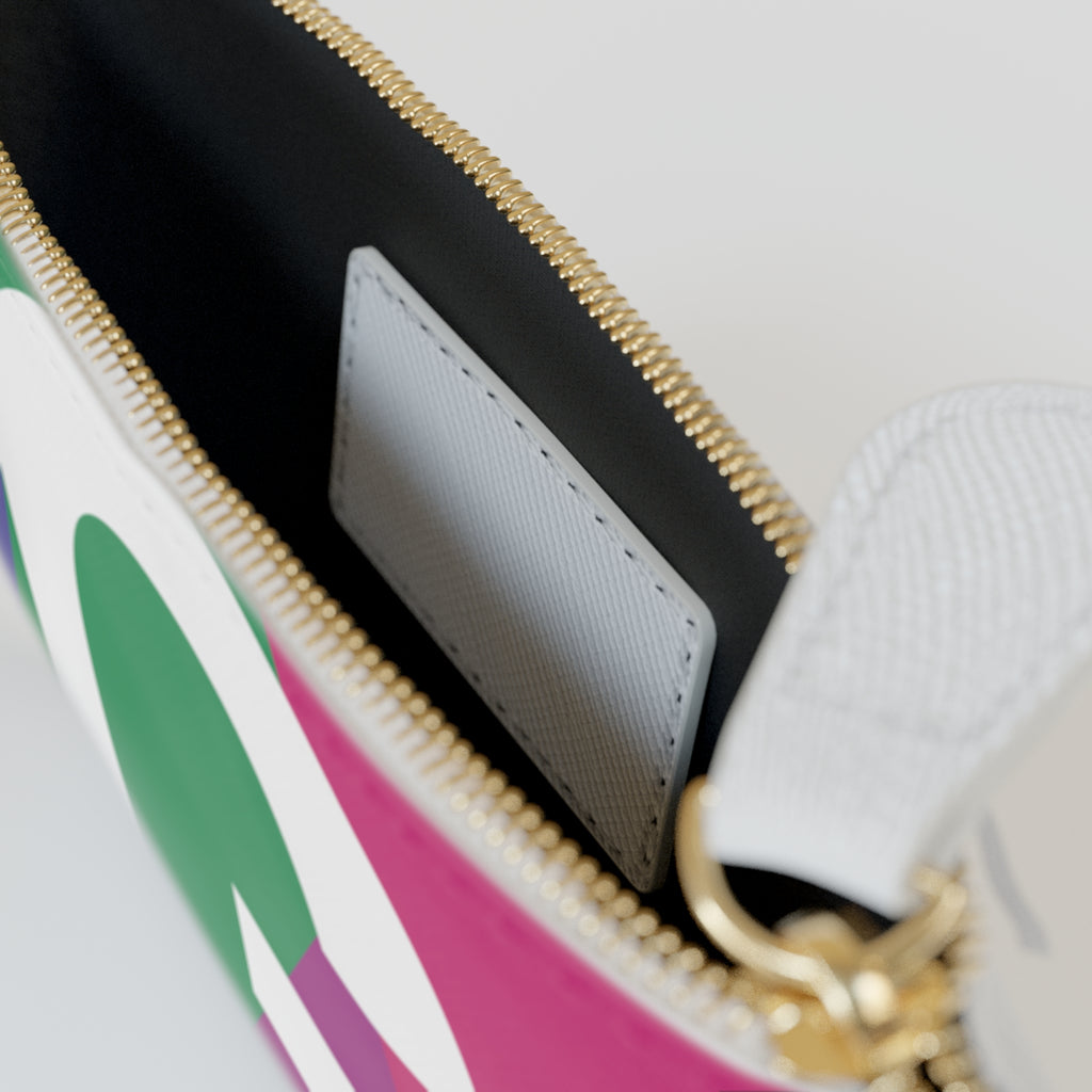 Initial G Mini Clutch — Colorblock Monogram Wristlet Wallet