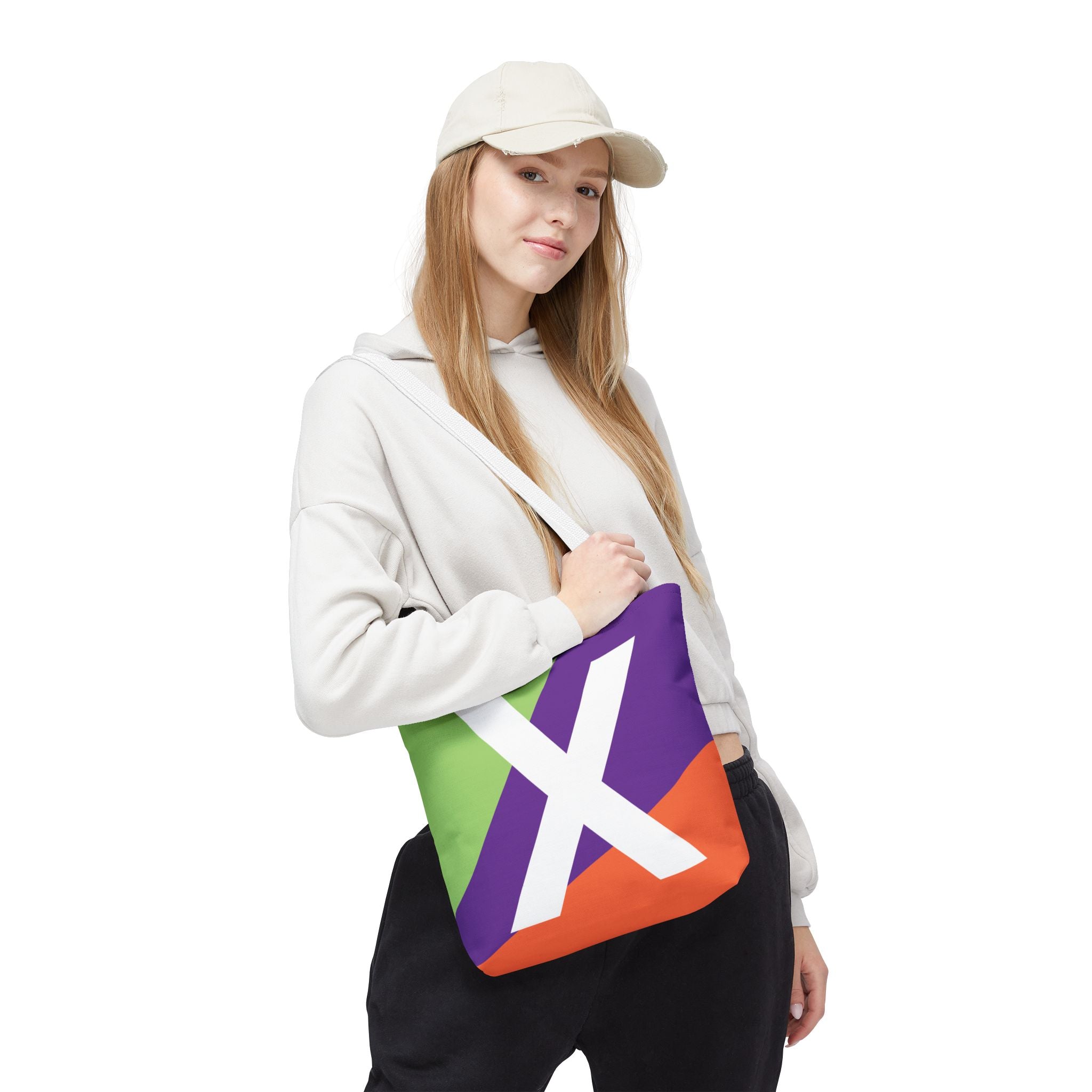 Monogram 'X' Colorblock Tote Bag — Personalized Initial X Shoulder Tote
