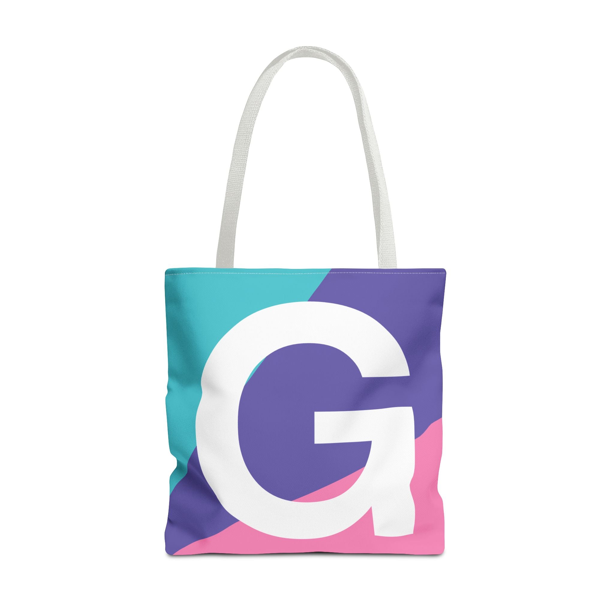 Monogram 'G' Colorblock Tote Bag — Personalized Initial G Shoulder Tote