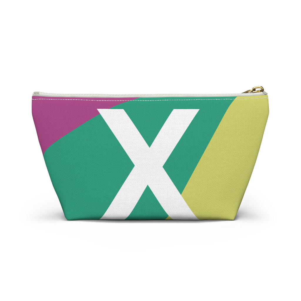 Initials Colorblock Accessory Pouch — Monogram X T-Bottom Cosmetic Bag