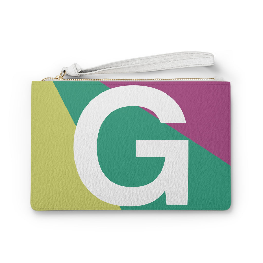 Monogram 'G' Colorblock Clutch Bag — Bold Geometric Wristlet for Everyday & Gifts