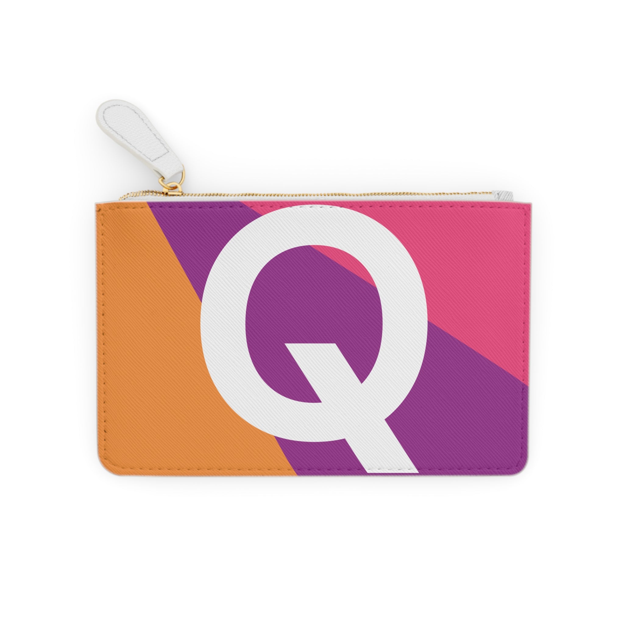 Initial Q Mini Clutch — Colorblock Monogram Wristlet Wallet