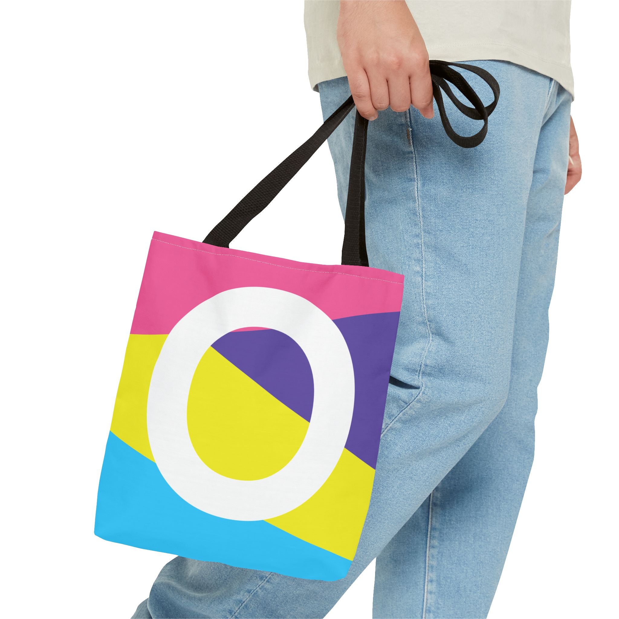 Monogram 'O' Colorblock Tote Bag — Personalized Initial O Shoulder Tote
