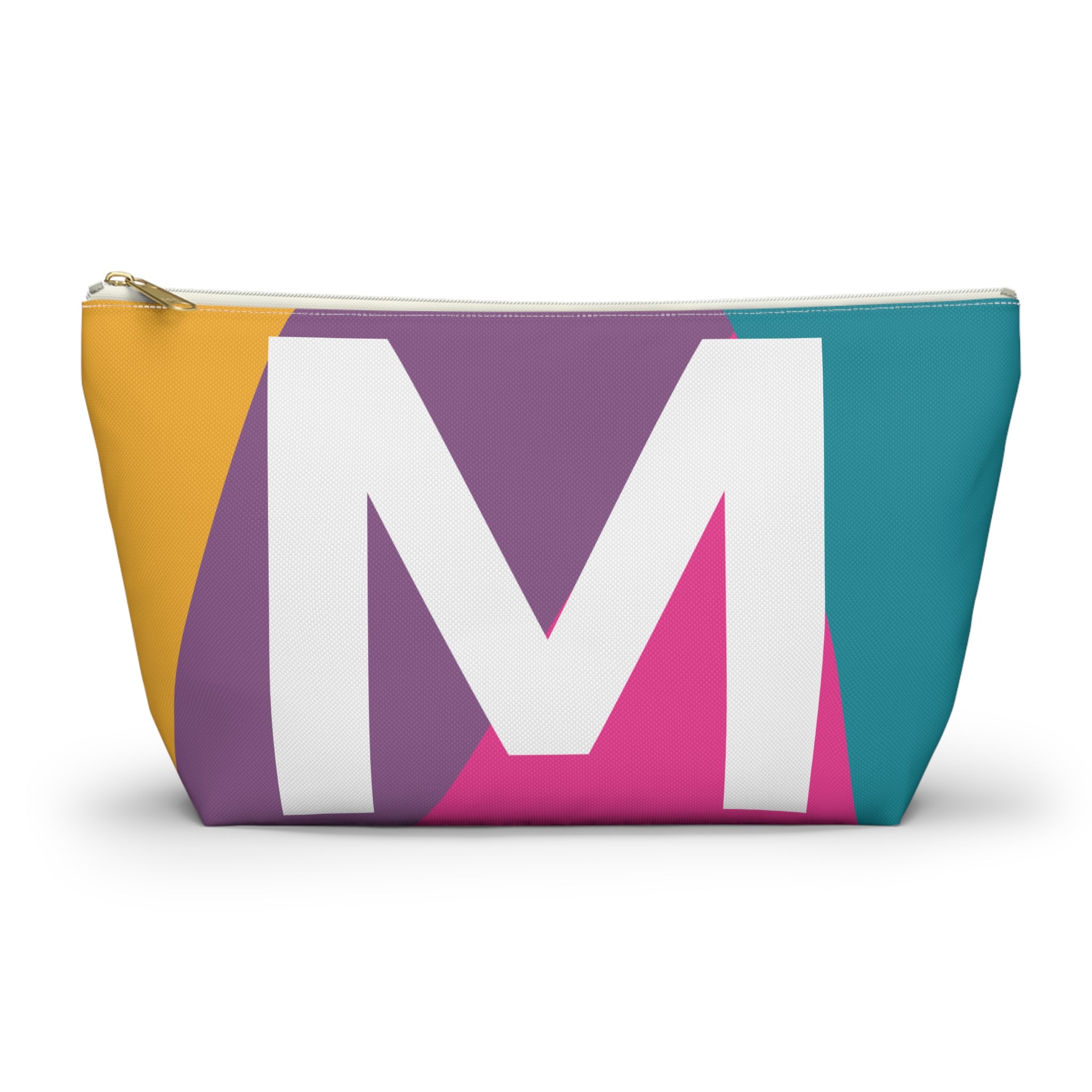 Initials Colorblock Accessory Pouch — Monogram M T-Bottom Cosmetic Bag