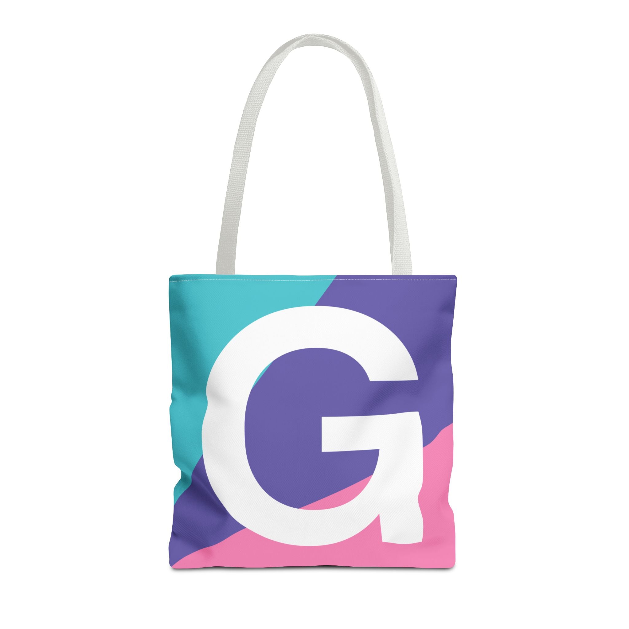 Monogram 'G' Colorblock Tote Bag — Personalized Initial G Shoulder Tote