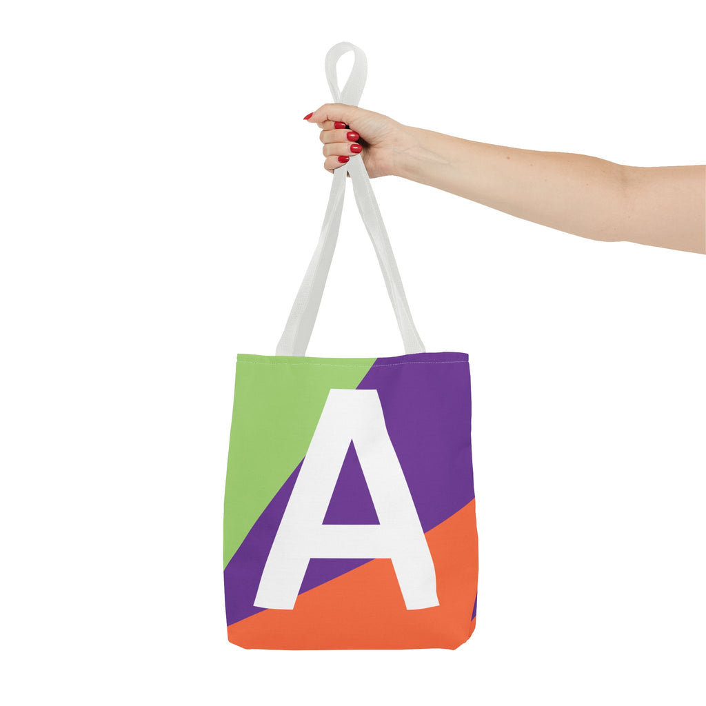 Monogram 'A' Colorblock Tote Bag — Personalized Initial A Shoulder Tote