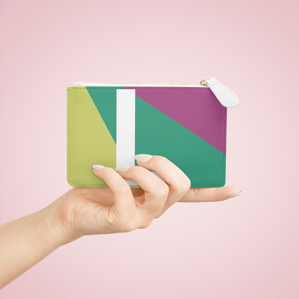 Initial L Mini Clutch — Colorblock Monogram Wristlet Wallet