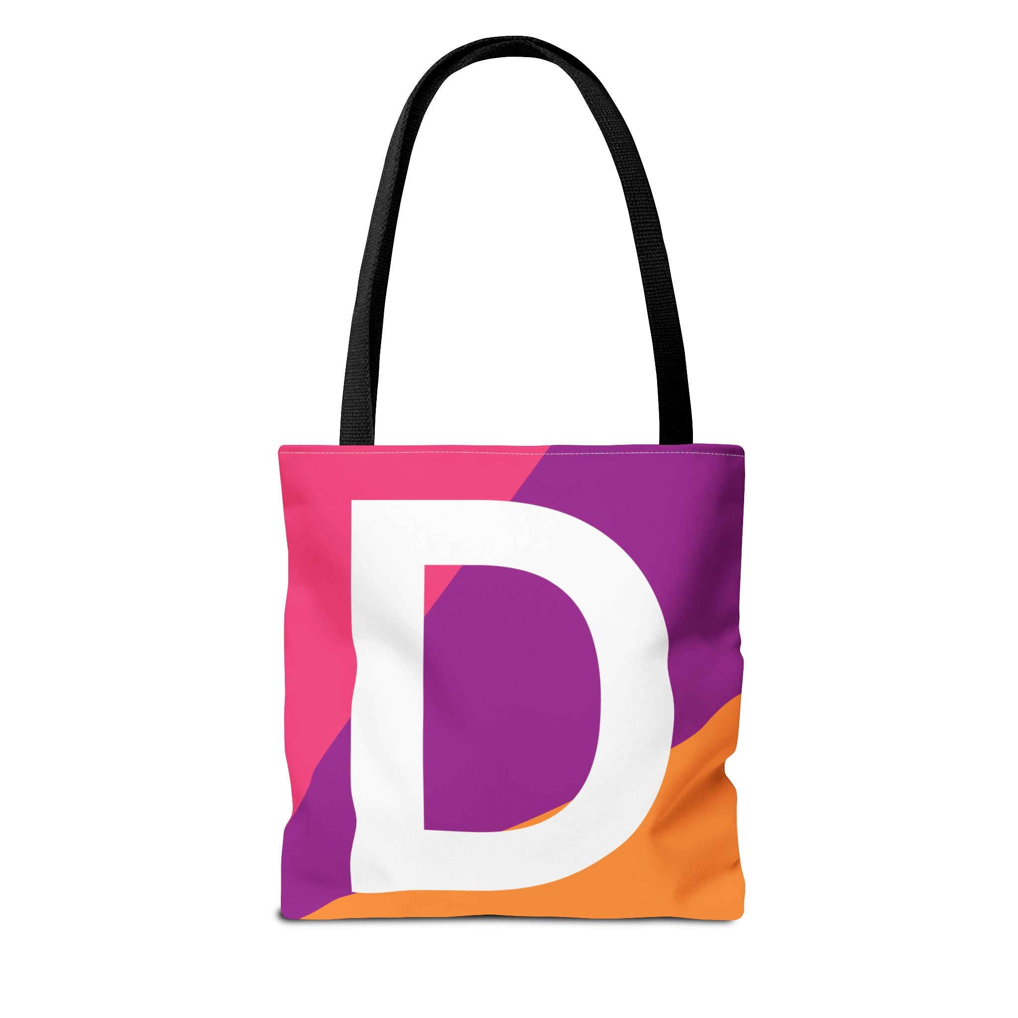 Monogram 'D' Colorblock Tote Bag — Personalized Initial D Shoulder Tote