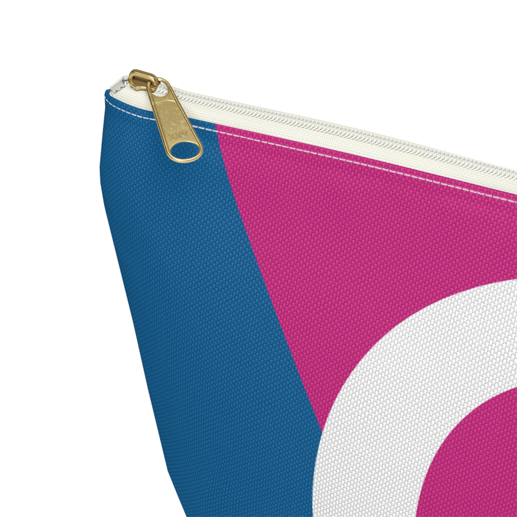 Initials Colorblock Accessory Pouch — Monogram C T-Bottom Cosmetic Bag