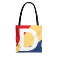 Monogram 'D' Colorblock Tote Bag — Personalized Initial D Shoulder Tote