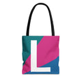 Monogram 'L' Colorblock Tote Bag — Personalized Initial L Shoulder Tote