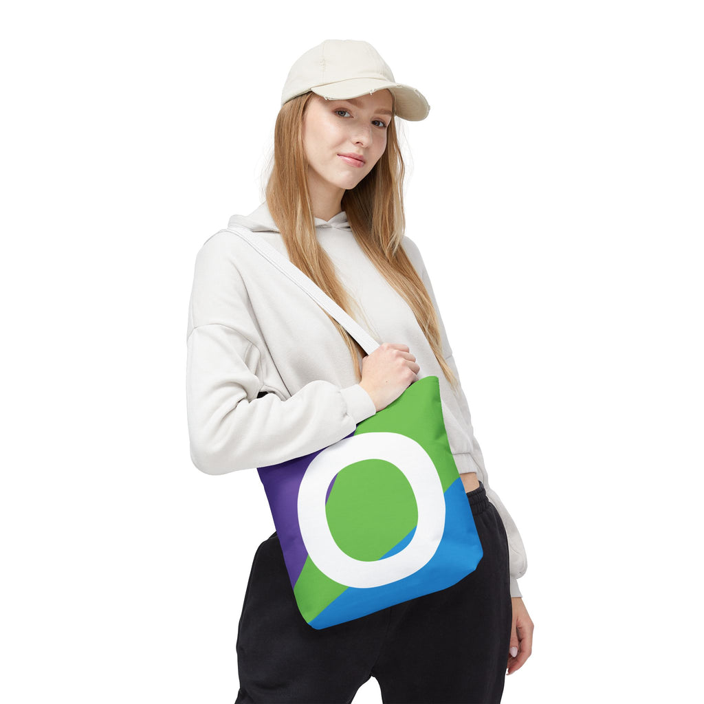 Monogram 'O' Colorblock Tote Bag — Personalized Initial O Shoulder Tote